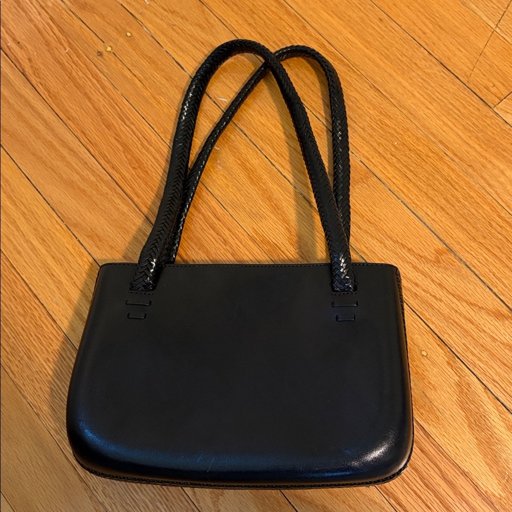 MONSAC Black Shoulder Bag with Braided Straps